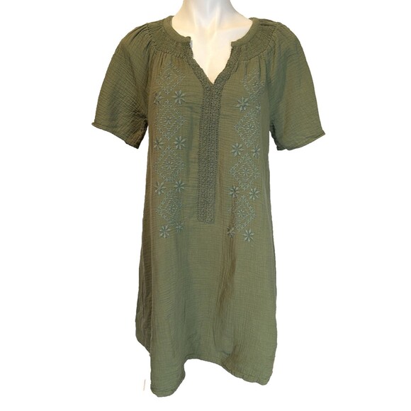 Lucky Brand Dresses & Skirts - Boho Cottagecore Peasant Lucky Brand A-Line Dress Olive Green M